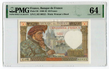 France 50 Francs 1940 - 1942 PMG 64
P# 93, N# 206397; # E.165 80822; UNC