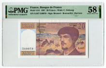 France 20 Francs 1997 PMG 58 EPQ
P# 151i, N# 204385; # S.057 540070; UNC