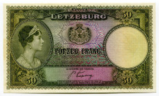 Luxembourg 50 Francs 1944 (ND)
P# 45, N# 268127; UNC