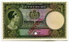 Luxembourg 50 Francs 1944 (ND) Sepcimen
P# 45s, UNC