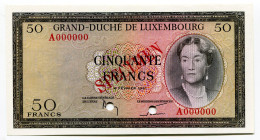 Luxembourg 50 Francs 1961 (ND) Sepcimen
P# 51s, N# 206247; UNC