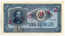 Romania 100 Lei 1952 Specimen
P# 90s, N# 205754; UNC