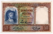 Spain 500 Pesetas 1931
P# 84, N# 207947; # L410,528; UNC