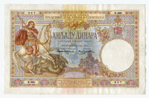 Yugoslavia 1000 Dinara 1920
P# 24, N# 254181; # K.389 867; VF
