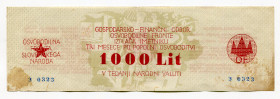 Yugoslavia Slovenian Peoples Liberation Front 1000 Lit 1944 (ND)
P# S107, -575927; XF