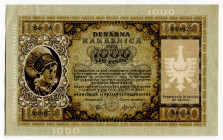 Yugoslavia Money Order for 1000 Lir 1944
P# SR24, # 099875; AUNC