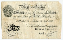 England 5 Pounds 1937
P# 335, N# 204149; # 98182; VF-