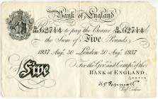 England 5 Pounds 1937
P# 335, N# 204149; # B/145 62714; VF