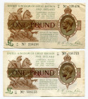 England 2 x 1 Pound 1922 (ND)
P# 359, # 230436, 556773; XF