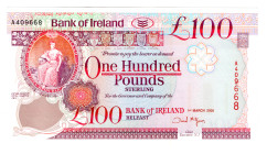 Northern Ireland Bank of Ireland 100 Pounds Sterling 2005
P# 82, N# 222498; # A409668; UNC
