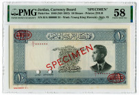 Jordan 10 Dinars 1949 Specimen PMG 58
P# 8cs, N# 221837; TDLR