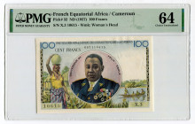 French Equatorial Africa 100 Francs 1957 (ND) PMG 64
P# 32, N# 219996; # X.3 10615; UNC