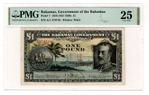 Bahamas 1 Pound 1919 (1930) (ND) PMG 25
P# 7, # A/1 174716; VF