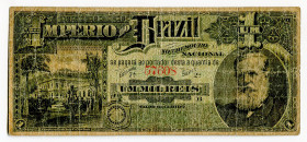 Brazil 1 Mil Reis 1869 - 1883 (ND)
P# A255, # 2A 57608; F