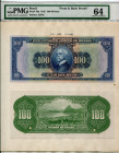Brazil 100000 Reis 1942 Front & Back Proofs PMG 64 Choice Uncirculated
P# 70p, N# 220032