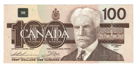 Canada 100 Dollars 1988
P# 99a, N# 201912; # AJW8693399; UNC