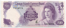Cayman Islands 40 Dollars 1981 (ND)
P# 10, N# 201542; # A/I 124571; UNC