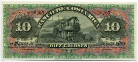 Costa Rica 10 Colones 1901 - 1908 Reminder
P# S174r, N# 292007; # С 26205; Banco de Costa Rica; UNC
