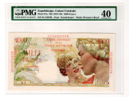 Guadeloupe 1000 Francs 1947 - 1949 (ND) PMG 40
P# 37a, # K.3 38539; XF
