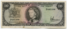 Trinidad & Tobago 10 Dollars 1964 (ND)
P# 28c, N# 314333; # P605390; VF