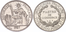 French Indochina 1 Piastre 1927 A
KM# 5a.1, Lec# 303, N# 11287; Silver; Paris Mint; UNC with minor hairlines