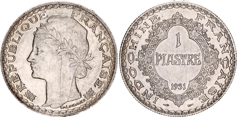 French Indochina 1 Piastre 1931
KM# 19, N# 11288; Silver; Paris Mint; AU-UNC, m...