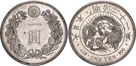 Japan 1 Yen 1888 (21)
Y# A25.3, N# 5505; Silver; UNC, strong mint luster which is very uncommon for japanese yenas, amazing obverse but reverse full ...