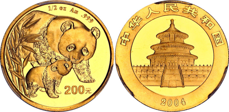 China Republic 200 Yuan 2004 PCGS MS69
KM# 1535, N# 164467; Gold (.999) 15.55 g...