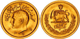 Iran 1 Pahlavi 1976 SH 1355
KM# 1200; Fr# 101, N# 60355; Gold (.900) 8.13 g.; Mohammad Reza Pahlavi; UNC