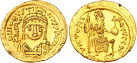 Byzantium Golden Solidus 565 - 578 AD
BCV# 345, N# 138184; Gold 4.56 g.; Justin II (565-578); Obv: Helmeted, cuirassed bust facing, with a slight bea...