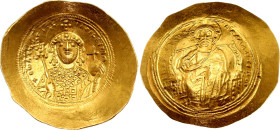 Byzantium Constantine IX Monomachus Histamenon Nomisma 1042 - 1055 AD Constantinople Mint
SB# 1829; Gold 4.37 g.; Obv: hIS XIS RЄX-RЄGNANTIhM, Christ...