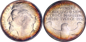 Czechoslovakia Medal Dr. Miroslav Tyrs Czech-Slovak Sokol's 1932 NGC MS 66
Silver; Cesko-Slovenske Sokolstvo o stem vyroci narozeni sveho tvurce 1932...