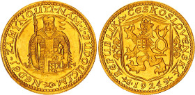 Czechoslovakia 1 Dukat 1924
KM# 8, Fr# 2, N# 19852; Gold (.986) 3.49 g.; Mintage 32814; UNC