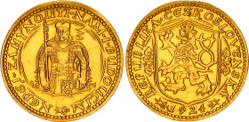Czechoslovakia 1 Dukat 1924
KM# 8, Fr# 2, N# 19852; Gold (.986) 3.49 g.; Mintage 32814; AUNC