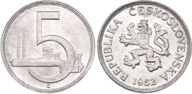 Czechoslovakia 5 Korun 1952 Scarce Trial Strike
KM# 34, N# 19985; Not released for circulation. Almost the entire mintage was melted; UNC with full m...
