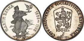 Czechoslovakia 100 Korun 1988 Proof
KM# 132, N# 20231; Silver., Proof; 100 Years - Birth of Martin Benka; Mintage 5000 pcs; In original sealed box