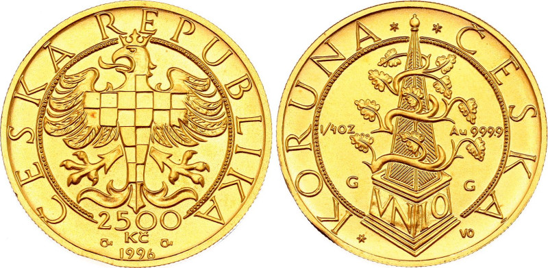 Czech Republic 2500 Korun 1996
KM# 19, N# 84581; Milled edge; Gold (.999) 7.77 ...