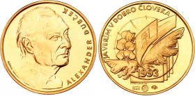 Slovakia Gold Medal "Slovakia and its Personalities - Alexander Dubček" 1993
Gold (.986) 7.77 g., 20 mm.; By Ronai; With certificate; UNC