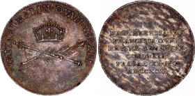 Austria Silver Token "Coronation of Bohemian Queen Maria Ludovica in Prague" 1792
Novák XVI-R-3b, Montenuovo 2247; Silver 2.19 g., 20 mm.; Leopold II...
