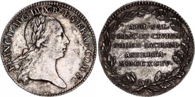 Austria Franc II Coronation Token at Brabant 1794
Kenis# 167, de Witte, van Berckel# 151; Silver 3.27 g.; ; de Witte, RBN (1901), 209, 35, pl. V. 27m...