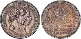 Austria Silver Medal "On the Coronation of Ferdinand I in Hungary" in Pressburg (Bratislava) 1830 MDCCCXXX
Mont. 2516; Silver 5.46 g., 23.80 mm; Ferd...