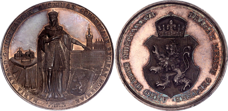 Austria Silver Medal "Coronation of Maria Anna as Queen of Bohemia, Prague" 1836...