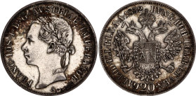 Austria 20 Kreuzer 1852 A
KM# 2210, N# 33515; Silver; Franz Joseph I. Portrait to the left. Linkskopf; UNC with toning.