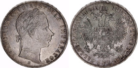 Austria 1 Florin 1863 B
KM# 2219, N# 7004; Silver; Franz Joseph I; XF
