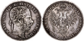 Austria 2 Florin 1870 A
KM# 2232, N# 33527; Silver; XF+ Edge rick