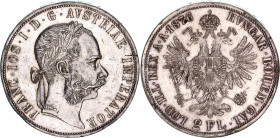 Austria 2 Florin 1876
KM# 2233, N# 33640; Silver; Franz Joseph I; XF+