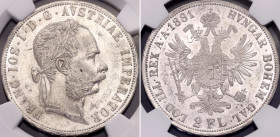 Austria 2 Florin 1881 NGC MS 63
KM# 2233, N# 33640; Silver; Franz Joseph I; With full mint luster