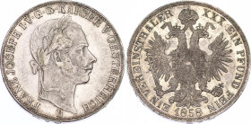 Austria 1 Vereinsthaler 1858 B
KM# 2244; Silver; Franz Joseph I, Kremnitz Mint; XF-AU, mint luster. Better than average coin of this type