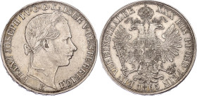 Austria 1 Vereinsthaler 1865 E
KM# 2244, N# 27536; Silver; Franz Joseph I. Karlsburg mint in Transylvania - Rare; AUNC