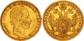Austria Dukat 1863 E
KM# 2264, N# 22709; Gold (.986) 3.45 g.; XF